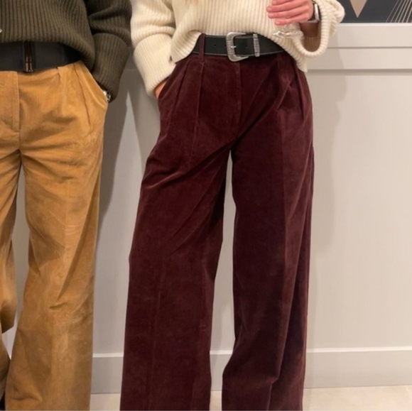 Banana Republic Pants - Banana Republic Rivoli Relaxed Dark Cherry Red Burgundy Corduroy Wide Leg Pants